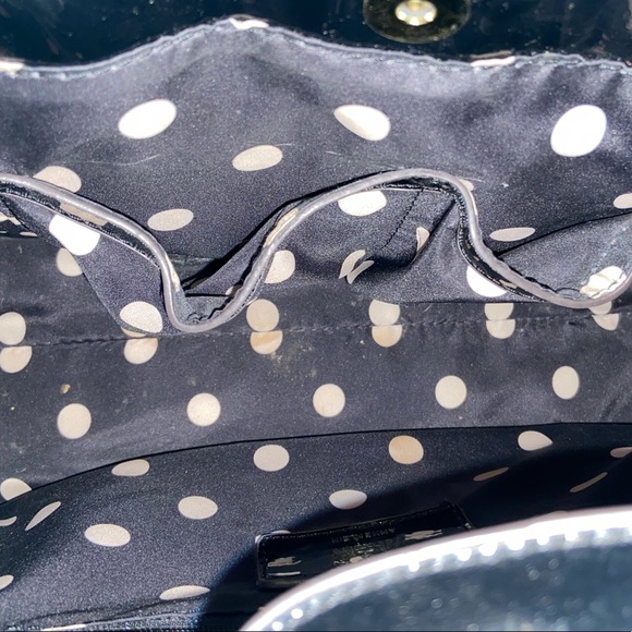 Ann Klein Wicker and Black Patent Leather Handbag - Picture 9 of 10